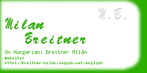 milan breitner business card